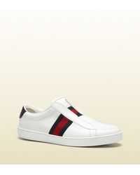 Gucci Leather Slip-on Sneaker for Men Lyst