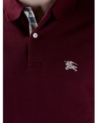 burgundy burberry polo