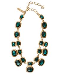 Oscar de la Renta | Green Geometric Crystal Necklace | Lyst