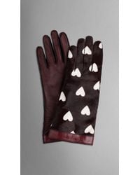 burberry gloves womens purple
