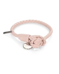 Bottega Veneta | Pink Intrecciato Leather Wrap Bracelet | Lyst