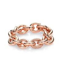 Eddie Borgo | Pink Single Pave Link Bracelet/rose Goldtone | Lyst