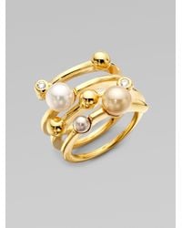 Majorica | Metallic 4mm Multicolor Round Pearl Endless Wrap Ring | Lyst