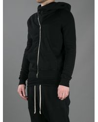 rick owens asymmetric zip hoodie