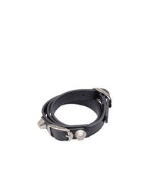 Balenciaga | Black Giant Silver Bracelet Triple Tour | Lyst