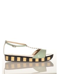 Joanne Stoker Multicolor Mint Conga Flat Wedge Sandal By