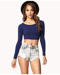 forever sleeve crop navy