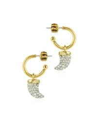 Juicy Couture - Metallic Pave Horn Mini Hoop Earrings - Lyst