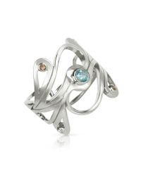 Sho London - Blue Sterling Silver Mari Splash Ring - Lyst
