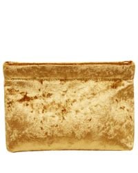 gold velvet clutch bag