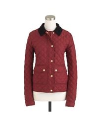 J.Crew Red Petite Quilted Tack Jacket