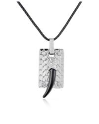Just Cavalli - Metallic Snake Him Horn Amulet Pendant Weco Leather Lace for Men - Lyst