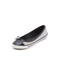 tory burch silver metallic flats