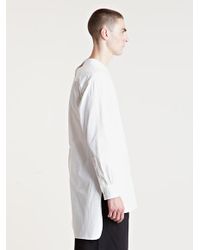 Yohji Yamamoto Mens Cotton Tunic Shirt in White for Men - Lyst