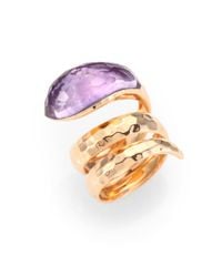 Roberto Coin | Metallic 18k Rose Gold Amethyst Snake Ring | Lyst