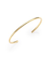 Saint Laurent | Metallic Textured Cuff Bracelet | Lyst