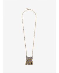 Iosselliani | Metallic Rhinestone Detailed Pendant Necklace | Lyst