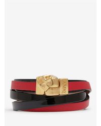 Alexander McQueen | Layered Strap Leather Wrap Bracelet | Lyst