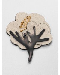 Marni | Natural Leather Resin Tree Brooch | Lyst
