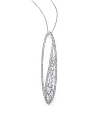 Adriana Orsini | Metallic Pavé Linear Pendant Necklace | Lyst