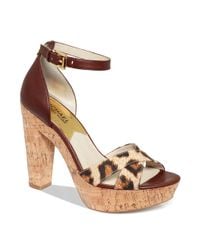michael kors red platform sandals