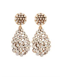 Oscar de la Renta | Metallic Pave Tear Drop Earring | Lyst