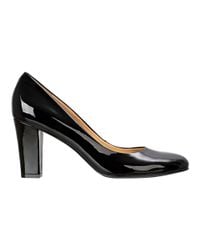 Nine West Gillyan Round Toe Pump in Black Patent Leather (Black) | Lyst