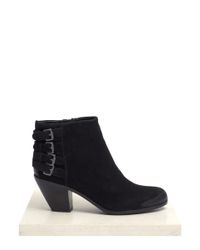 Sam Edelman | Black Lucca Buckled Suede Booties | Lyst