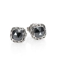 John Hardy | Metallic Classic Chain Hematite & Sterling Silver Stud Earrings | Lyst