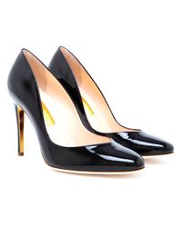 Rupert Sanderson Black Winona Patent Leather Pumps