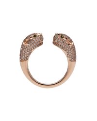 Anita Ko | Metallic Rose Gold and Tsavorite Panther Ring | Lyst