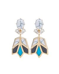 Lele Sadoughi | Metallic Goldplated Stone and Crystal Lotus Earrings | Lyst