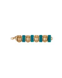 Lele Sadoughi | Blue Goldplated Stone Enamel and Crystal Scarab Bracelet | Lyst