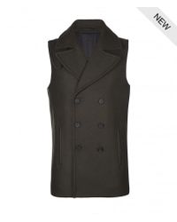 sleeveless pea coat