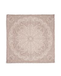 Franco Ferrari | Brown Floral Lace Print Cashmere Scarf | Lyst