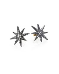 Mizuki | Metallic Diamond And Sterling Silver Star Earrings | Lyst