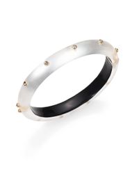 Alexis Bittar | Metallic Lucite & Crystal Rivet Studded Bangle Bracelet/silver | Lyst