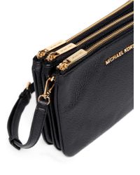 Lyst Michael Kors Bedford Gusset Leather Cross Body Bag In Black Gallery