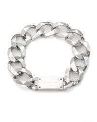 Michael Kors | Metallic Oversized Curb Chain Logo Necklacesilvertone | Lyst