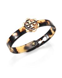 Tory Burch | Orange Tortoise Look Logo Bracelet | Lyst
