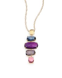 Marco Bicego | Multicolor Murano Semi-precious Multi-stone & 18k Yellow Gold Column Pendant Necklace | Lyst