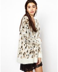 leopard print fluffy jumper