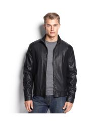 calvin klein lambskin leather jacket