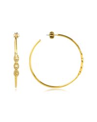 Juicy Couture - Metallic Pave Link Hoop Earring - Lyst