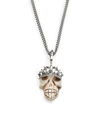 King Baby Studio | Metallic Crowned Quartz Skull Pendant Necklace | Lyst