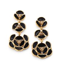 kate spade new york | Metallic Enamel Pansy Drop Earrings | Lyst