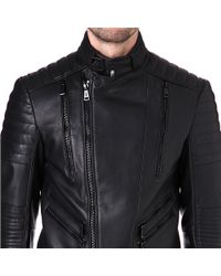 Ralph lauren black label Quilted Zip Moto Leather Jacket in Black for ...