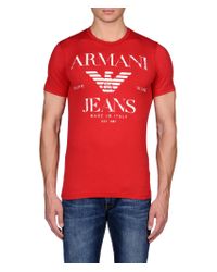 Sport elektrode Udvalg Armani Jeans Print Tshirt in Red for Men - Lyst