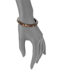 Alexis Bittar | Brown Crystal Studded Lucite Bangle Bracelet | Lyst