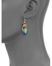 Alexis Bittar | Green Lucite Crystal Drop Earrings | Lyst